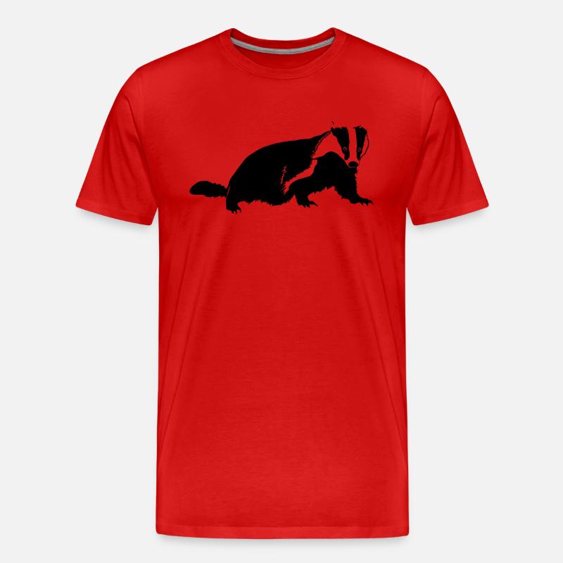 Dachs - Männer Premium Bio T-Shirt - Rot