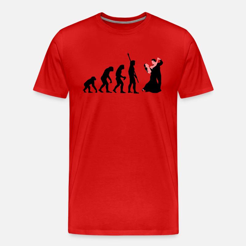 evolution_tanzpaar_a_2c - Männer Premium Bio T-Shirt - Rot