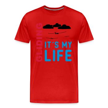 Segelfliegen Segelflieger Segelflugzeug T-shirt - Männer Premium Bio T-Shirt - Rot - Vorne - Damien (186cm)