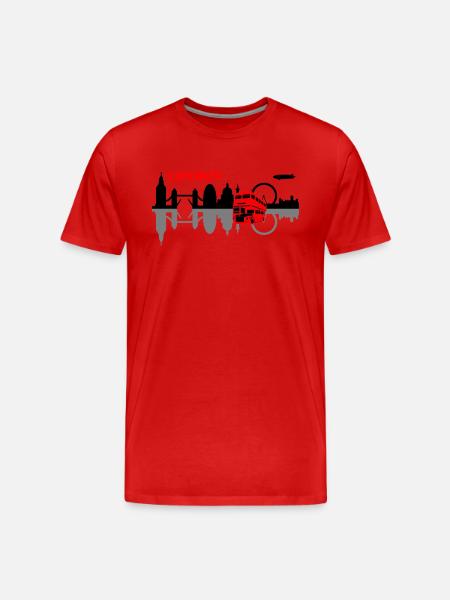 london skyline - Men's Premium Organic T-Shirt - red