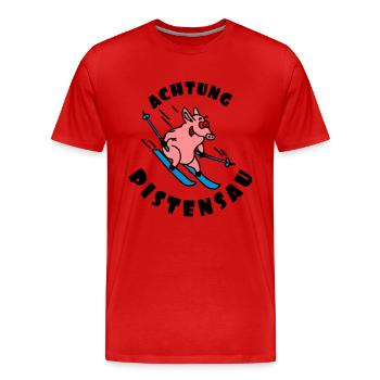pistensau_02_e_3c - T-shirt bio Premium Homme - rouge - Devant - Damien (186cm)