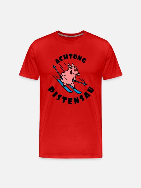 pistensau_02_e_3c - Men's Premium Organic T-Shirt - red