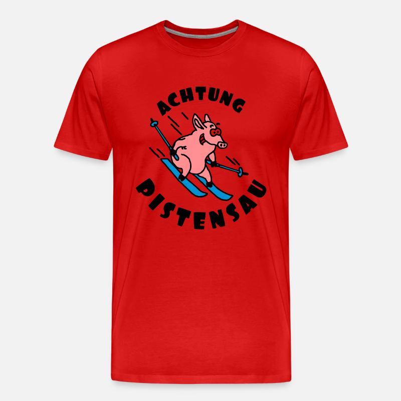 pistensau_02_e_3c - Männer Premium Bio T-Shirt - Rot