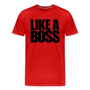 Comme un patron - T-shirt bio Premium Homme - rouge - Devant - Damien (186cm)