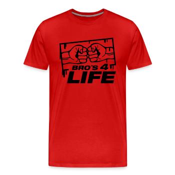 bros_for_life_f1 - Men's Premium Organic T-Shirt - red - Front - Damien (186cm)