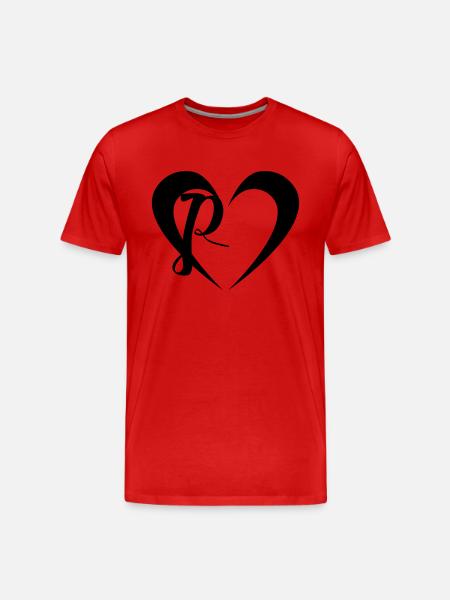 Herz mit P - Männer Premium Bio T-Shirt - Rot