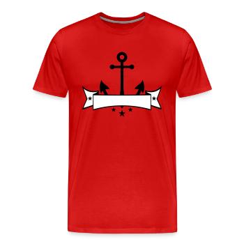 bannière armoiries texte écrire ancre bateau navire - T-shirt bio Premium Homme - rouge - Devant - Damien (186cm)