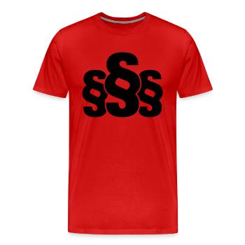 paragraphs_icon_gi1 - Men's Premium Organic T-Shirt - red - Front - Damien (186cm)