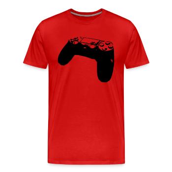 controller - Men's Premium Organic T-Shirt - red - Front - Damien (186cm)