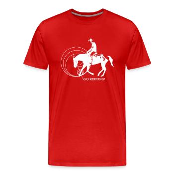 Western Riding | Westernriding | Reining - Men's Premium Organic T-Shirt - red - Front - Damien (186cm)