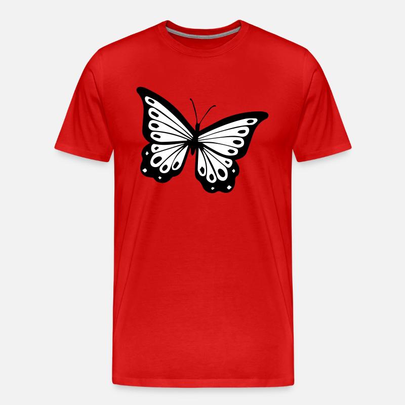 schmetterling - Männer Premium Bio T-Shirt - Rot