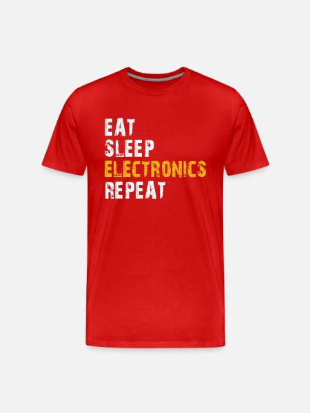 eat sleep electronics repeat - Men's Premium Organic T-Shirt - red