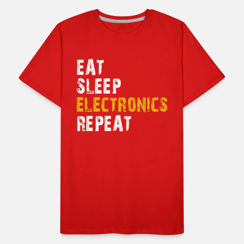 eat sleep electronics repeat Men's Premium Organic T-Shirt
