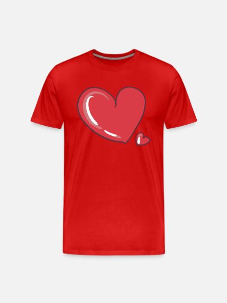 herzen herz - Männer Premium Bio T-Shirt - Rot
