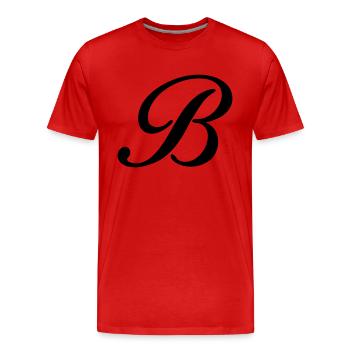 B - Men's Premium Organic T-Shirt - red - Front - Damien (186cm)