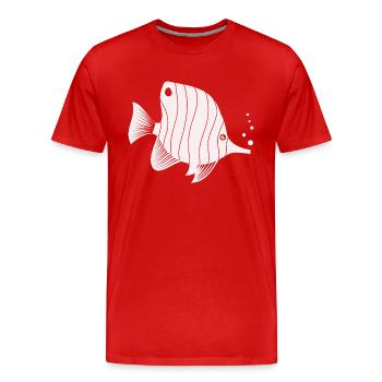 Fisch Aquarium Meerestier Klima Umweltschutz - Männer Premium Bio T-Shirt - Rot - Vorne - Damien (186cm)