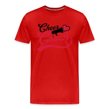 Mégaphone Heart Cheer Coach - T-shirt bio Premium Homme - rouge - Devant - Damien (186cm)
