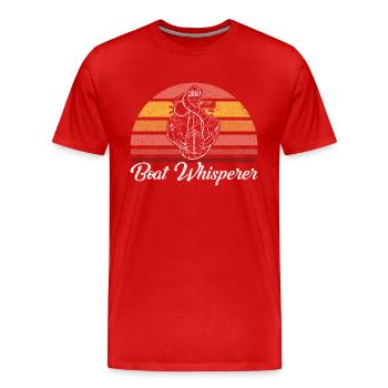 Capitaine de bateau Whisperer - T-shirt bio Premium Homme - rouge - Devant - Damien (186cm)