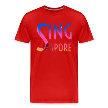 Singapore - Men's Premium Organic T-Shirt - red - Front - Damien (186cm)