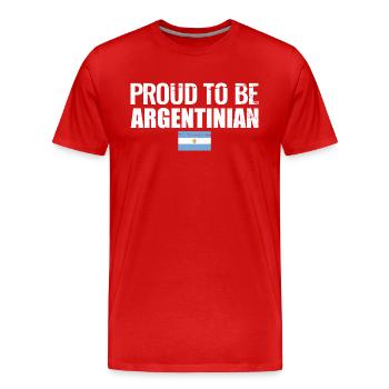 Fier d’être argentin Argentine Argentine - T-shirt bio Premium Homme - rouge - Devant - Damien (186cm)