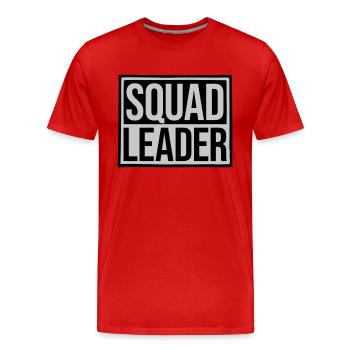 Conception du leader de l’escouade Shield - T-shirt bio Premium Homme - rouge - Devant - Damien (186cm)
