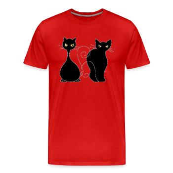Chats - T-shirt bio Premium Homme - rouge - Devant - Damien (186cm)