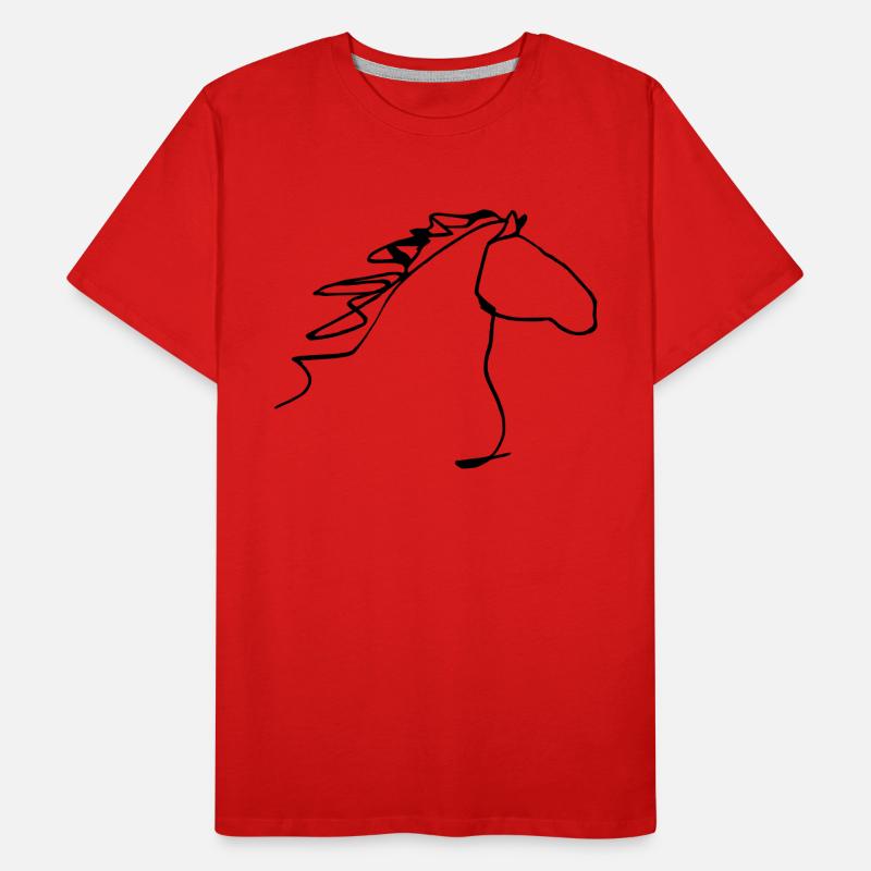Pferdekopf oneline Männer Premium Bio T-Shirt