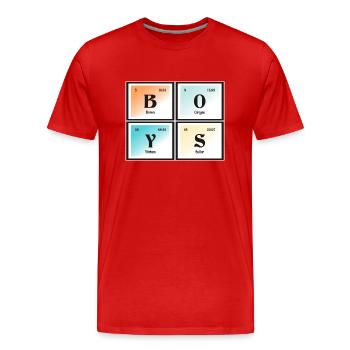 Jungen - Periodensystem der Elemente. - Männer Premium Bio T-Shirt - Rot - Vorne - Damien (186cm)