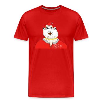 Norf Pole FC - No text - Men's Premium Organic T-Shirt - red - Front - Damien (186cm)