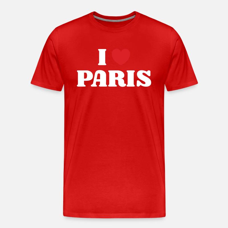 Ich liebe Paris - Männer Premium Bio T-Shirt - Rot