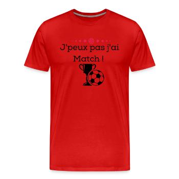 MATCH DE FOOT - T-shirt bio Premium Homme - rouge - Devant - Damien (186cm)