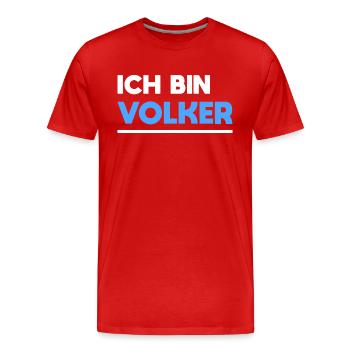 Volker Name Spruch für stolze Volker - Männer Premium Bio T-Shirt - Rot - Vorne - Damien (186cm)