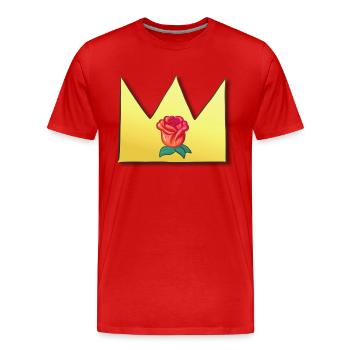 Couronne Cartoon Symbole Forme Rose - T-shirt bio Premium Homme - rouge - Devant - Damien (186cm)