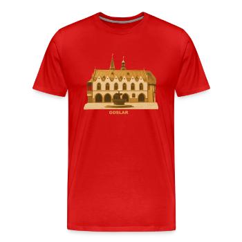 Goslar Rathaus Harz Niedersachsen - Männer Premium Bio T-Shirt - Rot - Vorne - Damien (186cm)