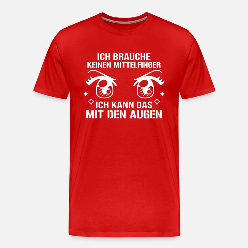 Mittelfinger Augen - Spruch Statement Sarkasmus - Männer Premium Bio T-Shirt - Rot