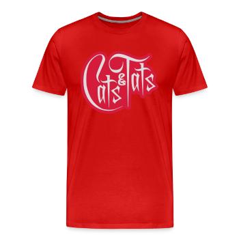 cats and tats Zitat - Männer Premium Bio T-Shirt - Rot - Vorne - Damien (186cm)