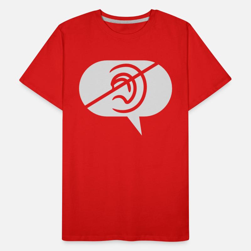 Symbole d’écoute interdit Bulle de discours T-shirt bio Premium Homme
