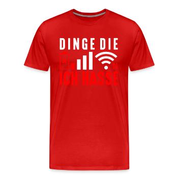 Dinge, die ich hasse - Männer Premium Bio T-Shirt - Rot - Vorne - Damien (186cm)