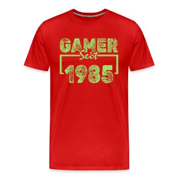 Year 1985 - Men's Premium Organic T-Shirt - red - Front - Damien (186cm)
