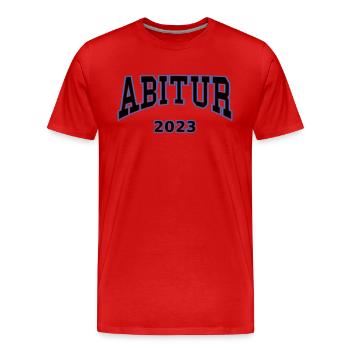 Abitur 2023 Abi 23 Abishirt Farbwechsel - Männer Premium Bio T-Shirt - Rot - Vorne - Damien (186cm)