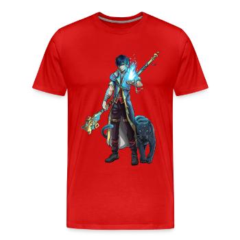 Warrior man master of fire - Men's Premium Organic T-Shirt - red - Front - Damien (186cm)