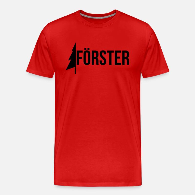 Förster - Design mit Baum - Männer Premium Bio T-Shirt - Rot