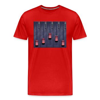 Musique, musique, notes de musique - T-shirt bio Premium Homme - rouge - Devant - Damien (186cm)
