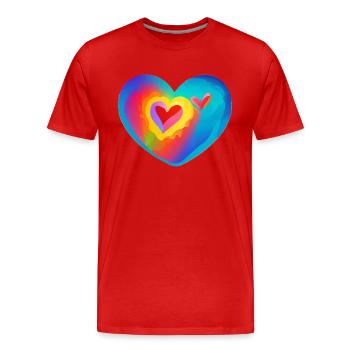 Wedding Mother's Day Valentine's Day Engagement Love - Men's Premium Organic T-Shirt - red - Front - Damien (186cm)