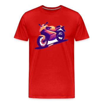 Moto Fan Motocross Motocyclistes - T-shirt bio Premium Homme - rouge - Devant - Damien (186cm)