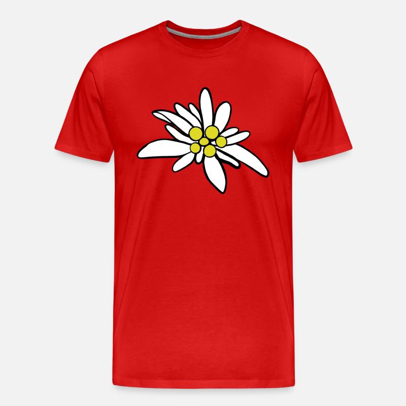 Edelweiß 1 - Männer Premium Bio T-Shirt - Rot