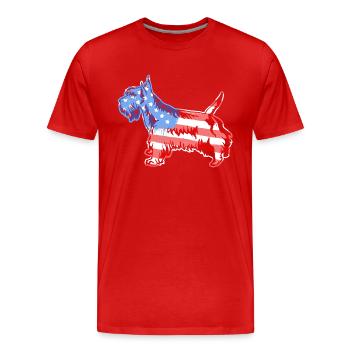 Scottish Terrier Scottish Terrier Flag - Men's Premium Organic T-Shirt - red - Front - Damien (186cm)