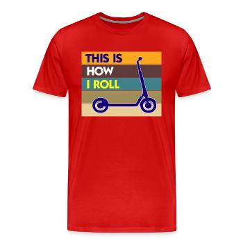 E-Scooter Roller Scooter - T-shirt bio Premium Homme - rouge - Devant - Damien (186cm)
