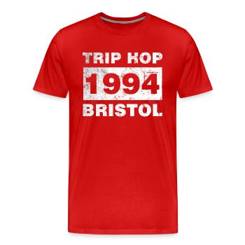 TRIP HOP BRISTOL - T-shirt bio Premium Homme - rouge - Devant - Damien (186cm)