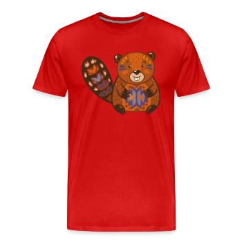 Wildtiere - Männer Premium Bio T-Shirt - Rot - Vorne - Damien (186cm)